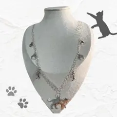 【ハンドメイドネックレス】猫モチーフ