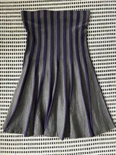 フレアスカート グレーと紫のストライプ　BARNEYS NEW YORKのサムネイル