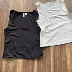 H&M タンクトップ 2枚セット Mサイズ マイクロファイバータンクトップ