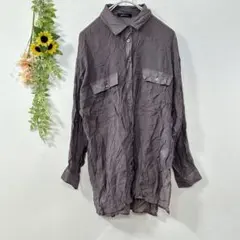 【c2388】gleam レディース　パープル　長袖　シャツ 2ポケットのサムネイル