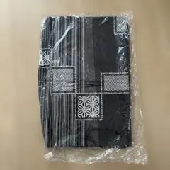 メンズ 浴衣 黒色 麻の葉 市松模様　男性用