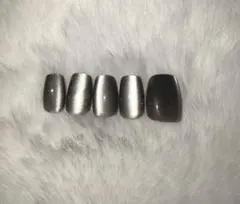 シルバーグラデーションネイルチップ5枚セット