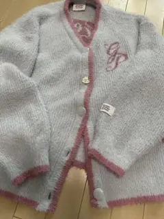 【美品】ジェラートピケ　ラメフェザーカーディガン＆ショートパンツ 2点セット