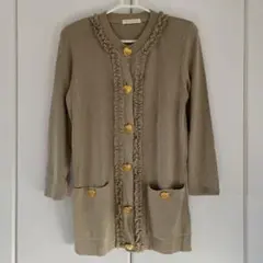 CECIL Mc BEE セシルマクビー フリル付きハートボタンカーディガン