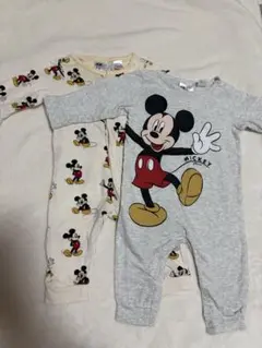 H&M ミッキーマウス ロンパース 2枚セット