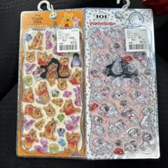 プチドロップステッカー　プーさん　100匹わんちゃん　2セット