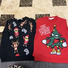 H&M　アグリーセーター　2セットクリスマス134-140cmブラック　ニット