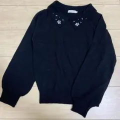 earth music&ecology 襟付きブラックニット S