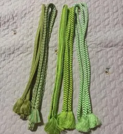 帯締め 5本セット グリーン系 正絹含む 和装小物 まとめ売り