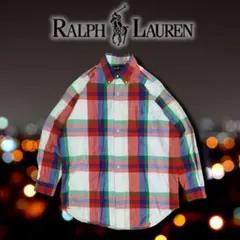 美品　RalphLauren ラルフローレン　チェック　シャツ　長袖　赤　青　緑