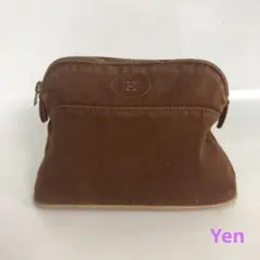 HERMES エルメス ボリードポーチGM ブラウン 化粧ポーチ バッグイン 