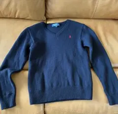 Polo by Ralph Lauren ネイビー Vネックセーター 120