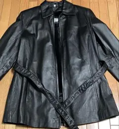 【新品】ブラックレザージャケット ベルト付き