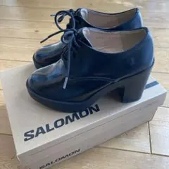 イーハイフンワールドギャラリー　黒 レースアップヒールシューズ　Sサイズ