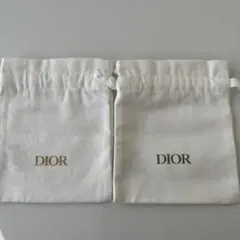 Dior ホワイト 巾着ポーチ 2個セット　ディオール