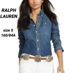 ラルフローレン デニムシャツ カスタムフィット 長袖 ロゴ刺繍 Sサイズ