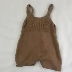 【美品】ニットサロペット　ブラウン　80 綿100% 韓国子ども服