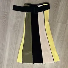 【未着用】ミラオーウェン　ベルト付きニットスカート