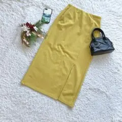 ジーユー タイトスカート ロング丈 フロントスリット M シンプル 通勤 春夏