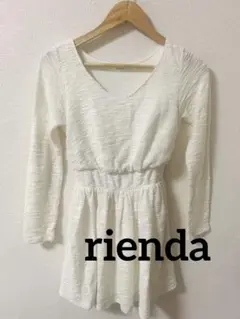 rienda リエンダ　ウエスト切り替えツイードワンピース