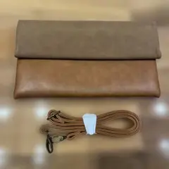 nano ブラウンレザー クラッチバッグ