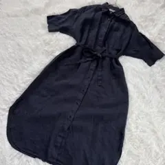 DRESSTERIORリネン100%ロングマキシ丈シャツワンピース　ワールドのサムネイル