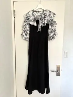 グレイルGRL トワルドジュイ柄ボウタイフリルワンピース[tu604]