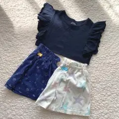 ELFINDOLL エルフィンドール フリル袖Tシャツ＆ショートパンツ 110