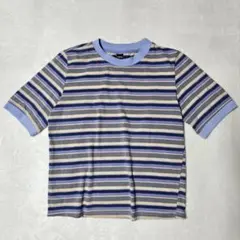 Dazy/ボーダーTシャツ/半袖/マルチカラー/カジュアル/ブルー系/M