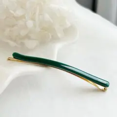 ヘアピン ヘアクリップ シンプル 上品　アセテート グリーン