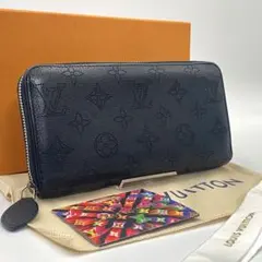 【箱付き】ルイヴィトン モノグラム マヒナ ジッピーウォレット 長財布 ブラック