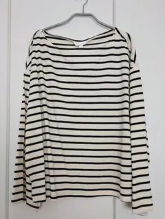 H&M　ボーダーカットソー　オーバーサイズ　L　新品