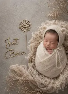 ニューボーンフォト　☺︎ Just Born ＋お花　レターバナー マンスリー