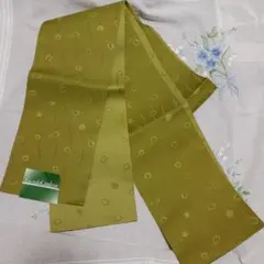 LucioleCouleur 半幅帯 鶯色 輪繋ぎ文様　ひとえ帯のサムネイル