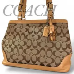 COACH コーチ ハンドバッグ トート レザー キャンバス シグネチャー