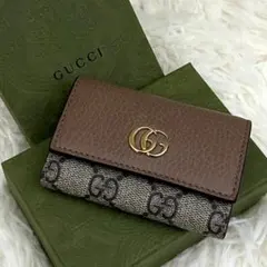 【美品】GUCCI GG柄 GGマーモント コーティング6連 キーケース
