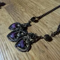 ハート型ペンダント付きネックレス　当時物　ヴィンテージ