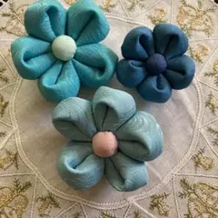つまみ細工 ブローチ 3個セット(ハンドメイド)