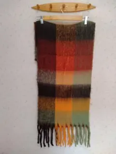 【使用1回美品】大判チェックストール