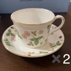 ウェッジウッド ワイルドストロベリー ペアカップ&ソーサー