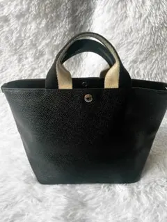 トプカピ　トートバック　スコッチグレイン　日本製　黒　バイカラーハンドル