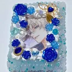 ホイップデコ 白‪✕‬青‪✕‬水色‪✕‬天然石 パワーストーン トレカケース