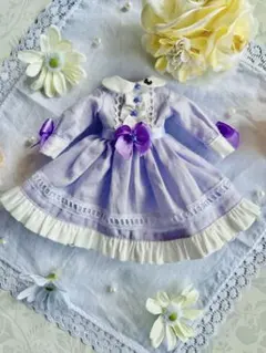 ・紫リボンのガーリーなドール服（22cm・ハンドメイド）