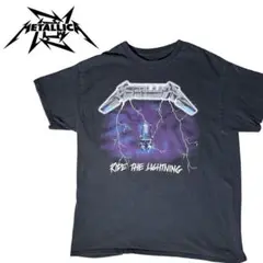 [t301]USA古着メタリカブラックバンドtシャツバンtメンズLサイズ古着女子