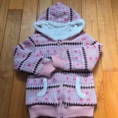 フリースライニングジャケット ピンク系 120cm