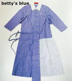 betty's blue みつばち刺繍 コットンシャツワンピースのサムネイル