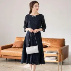 美品】ESCADA ブラックドレス シースルー袖 ワンピース高級ドレス 