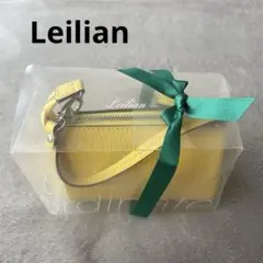 ☆ Leilian レリアン 牛革 ミニポーチ ミニバッグ イエロー☆
