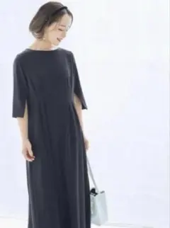 【田中亜希子さんコラボ】アパートバイローリーズ 背中パール ワンピース S 黒