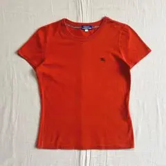 BURBERRY 胸ホースロゴ刺繍 短丈ミニT ピチTシャツ Y2K 平成ギャルのサムネイル